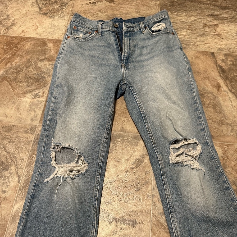 GAP Light Blue Distressed Boyfriend Jeans